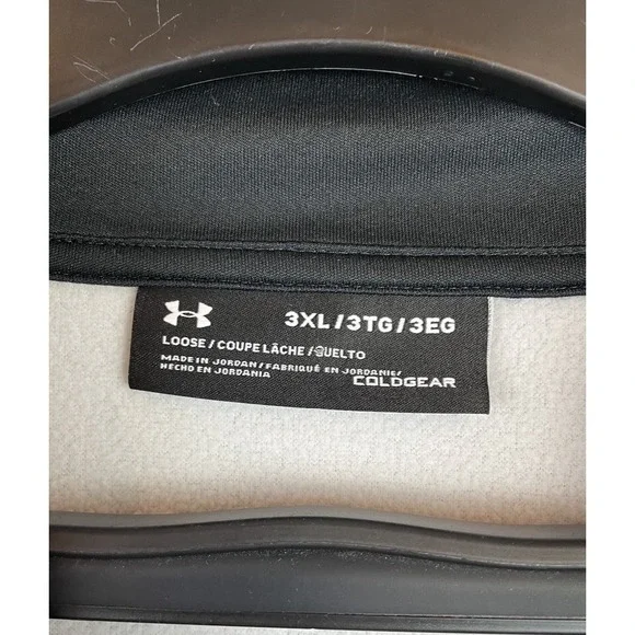 Under Armour ColdGear Quarter Zip Men 3XL Gray Loose Long Sleeve Pullover Fleece - Picture 4 of 8